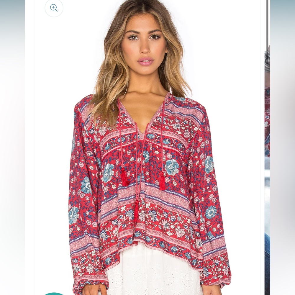 Spell & the Gypsy Collective Folktown Boho Blouse in red